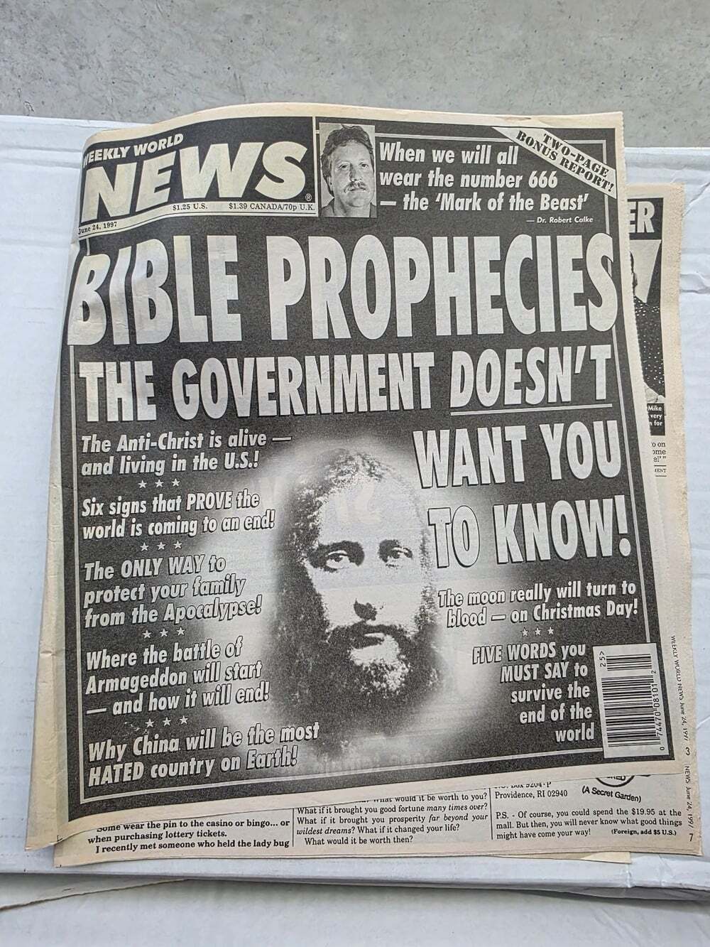 Vintage Weekly World News Newspaper June 24 1997 Bible Prophecies